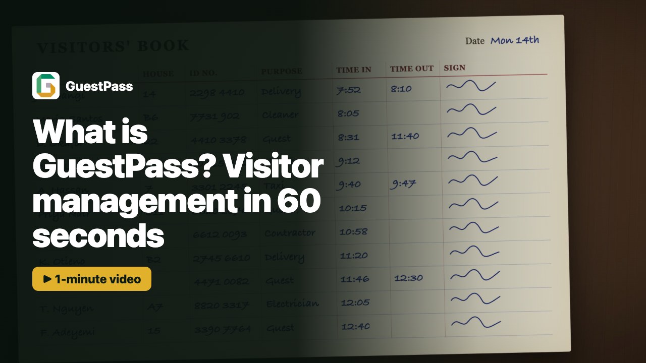 What is GuestPass? Visitor management in 60 seconds: video thumbnail
